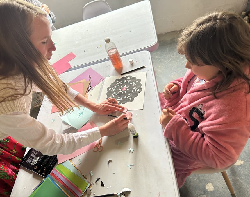 Student doing pottery